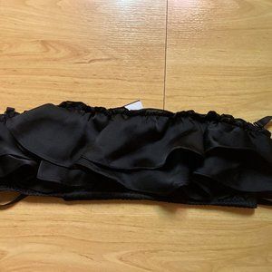 Kiki De Montparnasse Ruffle Black Silk Bra NWT L
